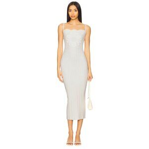 LPA Amara Midi Knit Dress in Ivory Medium New Womens Revolve Tank Bodycon